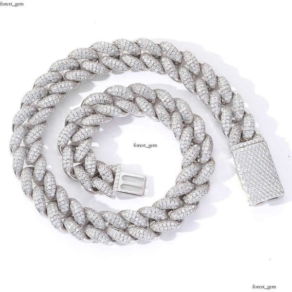 European and American 20mm Cuban Chain Miami Lock Buckle Bold Vintage Micro Pave Zircon Hip Hop Men's Necklace Jewelry
