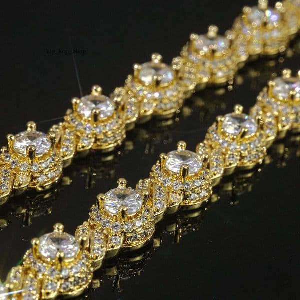 Jewelry Hip Hop 7.5mm Personality Versatile Trendy Jewelry Round Bead Moissanite Cuban Chain Men's Bracelet Customization