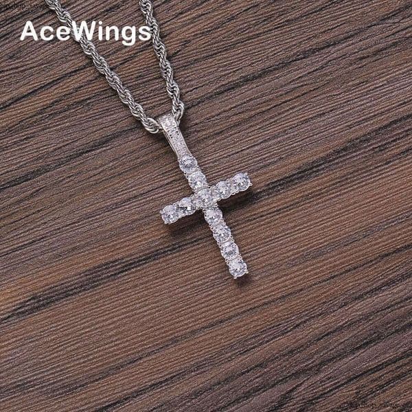 925 silver cross pendant Jewelry Hip Hop jewelry with Moissanite inlay trendy holiday gift for couples