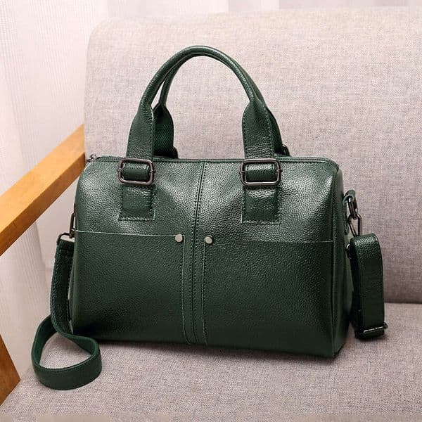 New European and American style flip-top leather handbag, crossbody pillow bag, Boston large-capacity women's bag