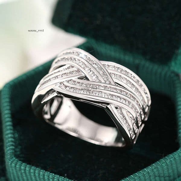 Fashion New Exquisite Fashionable Ring for Women Line Wrap Cross Design Jewelry Factory Direct Sale