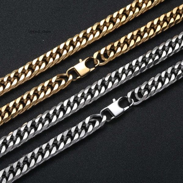 12mm double-woven chain Hip Hop jewelry vacuum electroplated six-sided polished 925 Sterling Silver 14K Gold encrypted Cuban necklace for men