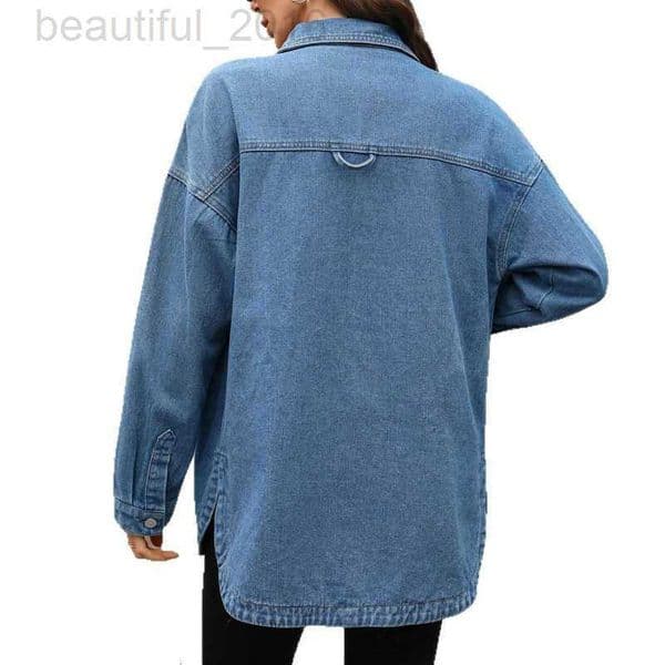 Women's Blouses & Shirts designerNew washed light-colored fashion loose slim-fit denim long-sleeve jacket for women 7HE7