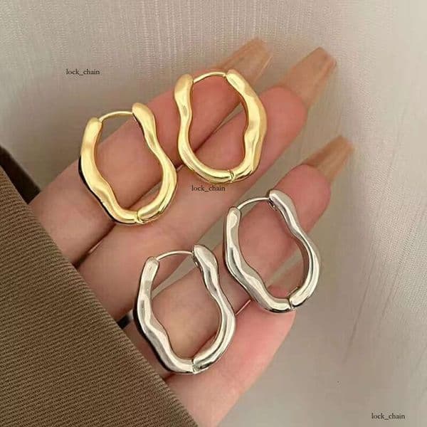 Elegant Simple Irregular Geometric Earrings for Women, Light Luxury Niche Versatile High-end Stud Earrings, Minimalist Style Ear Jewelry
