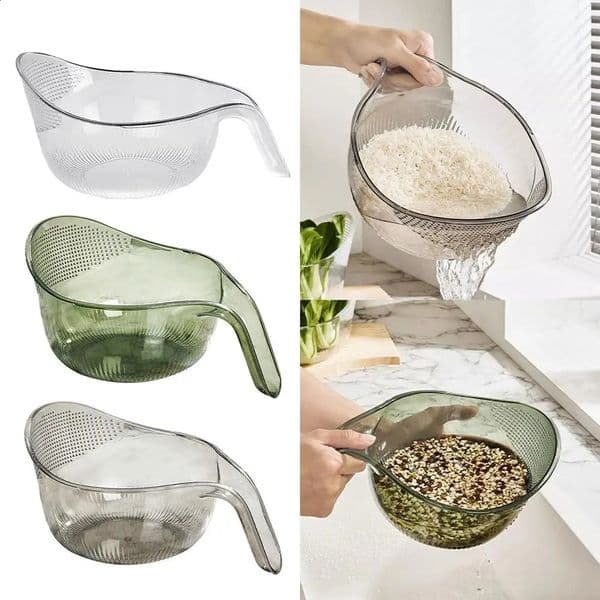 Rice Washing Bowl Plastic Colander Sieve Vegetable Drainer Basket Kitchen Tools Food Beans Sieve Fruit Drainer 260320