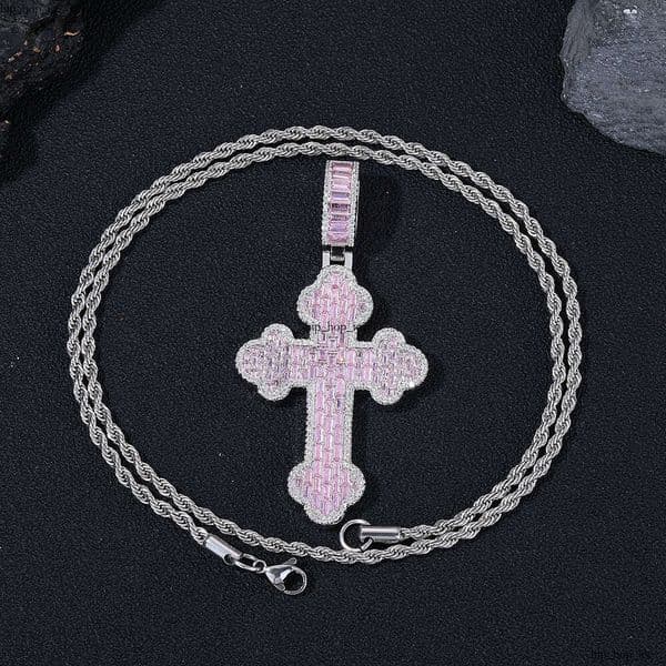Cloud Cross Hip Hop Rap Moissanite Inlay Personalized Versatile Trendy Brand Necklace Pendant Jewelry