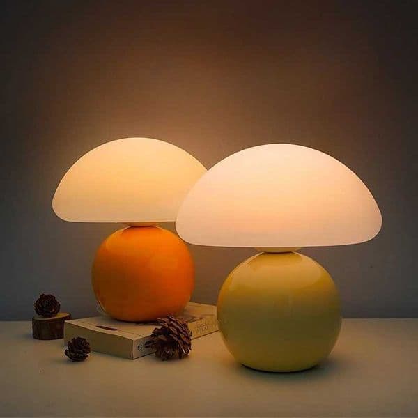 Ceramic Night Light Cartoon Mushroom Bedside Lamp Bedroom Decoration Small Table Lamp Household Aesthetic Lighting Accessories H260321