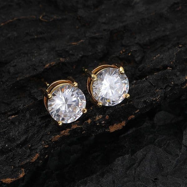 Hip Hop 8mm round unisex Hiphop Silver full Moissanite Jewelry earrings supply accessories