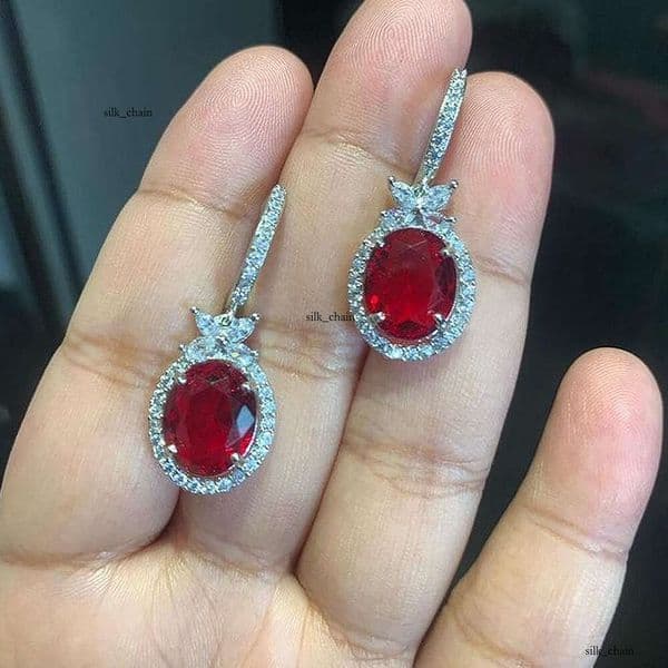 high-end luxury live-streaming new product recommendation: Multi-color gemstone series for women long Moissanite drop earrings are bestsellers