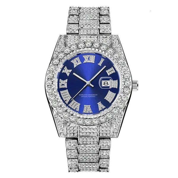 Original Men Brand 3582 Luxury Golden Watches Hip Hop Full Diamond Date Gifts Quartz Wristwatch Montres Marque de Luxe 2024