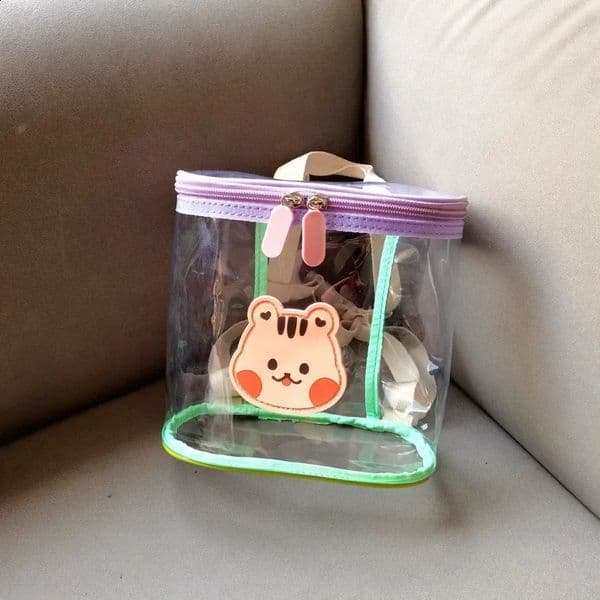 Lovely Transparent Boys Kids Beach Shoulder Bags Casual Portable Baby Girls Handbags Cute Cartoon Bear Childrens Mini Backpack 260320