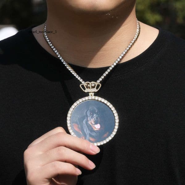 New Moissanite Jewelry Jewelry Hip Hop XL Large Photo Silver Rose Gold Round DIY Pendant Necklace