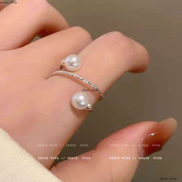 Love Wraps Around Fingers ~ Simple Twisted Pearl Ring for Women, Niche Design Index Finger Ring, Elegant and High-End Feel, Couple Rings