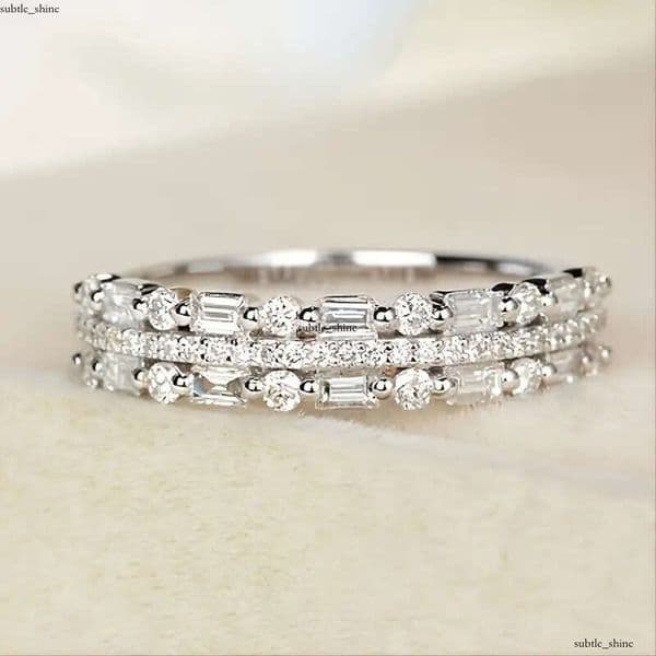 Korean Version Ins Super Shiny Multi-layer Ring Pin Xixi New Three-layer Thin Circle Line Luxury Style Jewelry
