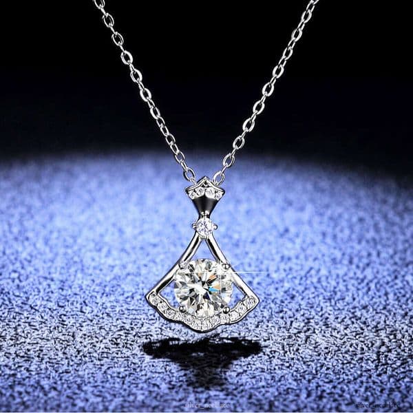 s925 moissanite necklace for women silver pendant clavicle chain product from and Instagram live streams
