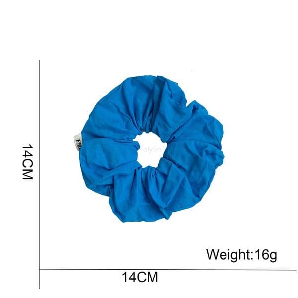 Simple white Klein blue solid color large intestine scrunchie colorful summer daily versatile ponytail hair accessory H260415
