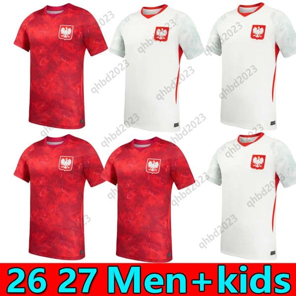 2026 Poland World Cup New Men Home Away Polska National Team LEWANDOWSKI Soccer Jerseys BEDNAREK CASH ZIELINSKI SZYMANSKI Polish kids kits Football Shirt