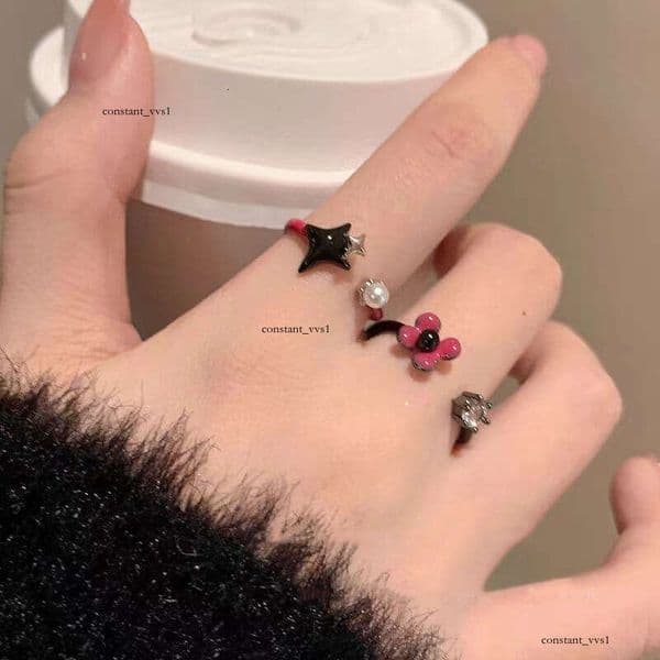 2025 New Sweet and Cool Style Flower Starburst Enamel Open Ring, Exquisite Design with a High-End Feel, Versatile Ring