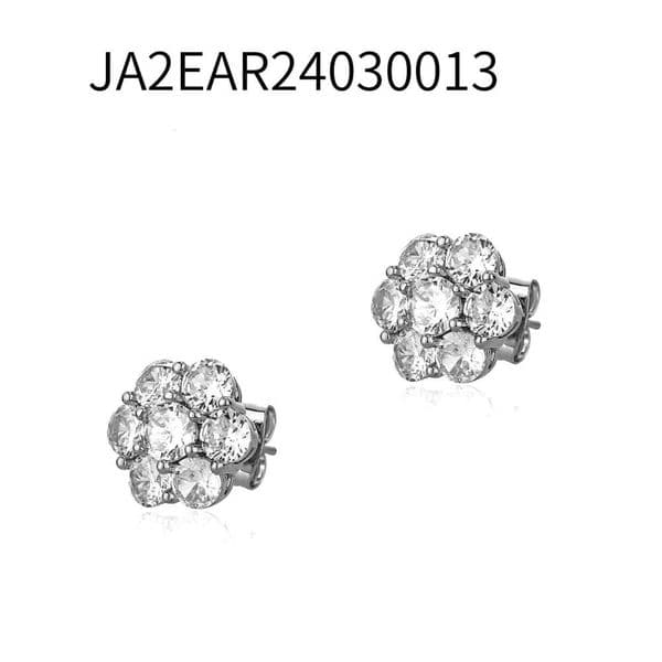 Flower Cluster Moissanite Earrings Simple and Elegant High-end Style Unisex Hip Hop Super Shiny Ear-friendly 925 Silver Stud Earrings