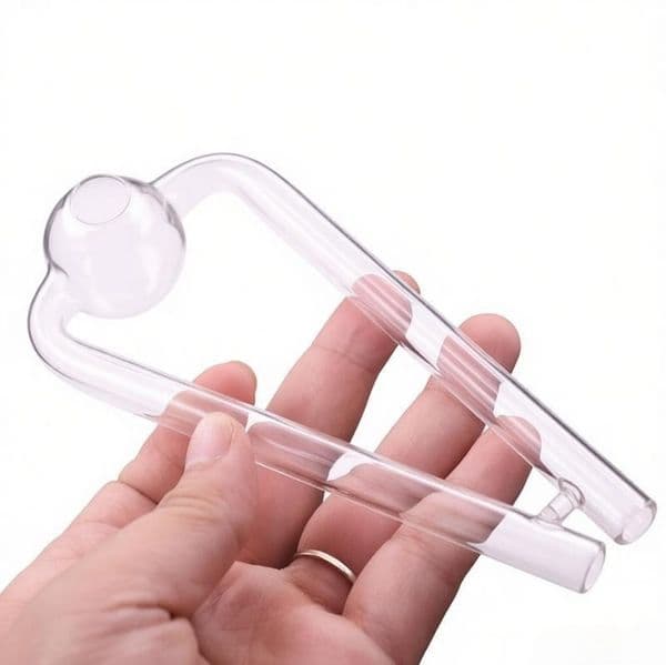 Wholesale Straight 5.5inch trapezoid Shape glass oil burner pipe Thick heady Newest design glass hand straw pipe for smoking