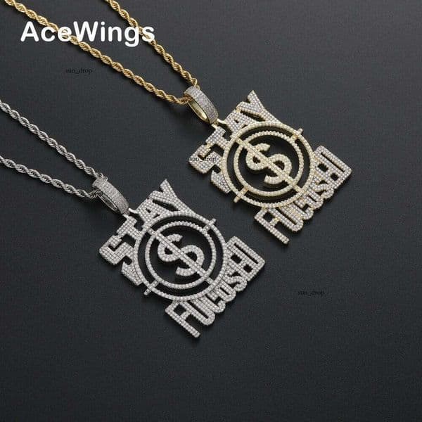 Stay Focused Jewelry Hip Hop Silver Pendant Trendy Personalized Large Necklace Jewelry