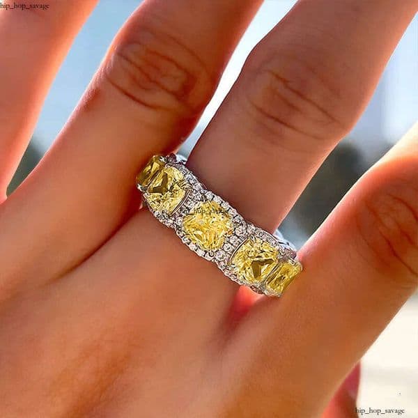 Jewelry best-selling diamond princess series quadrilateral luxury ring exquisite high-end women's ring