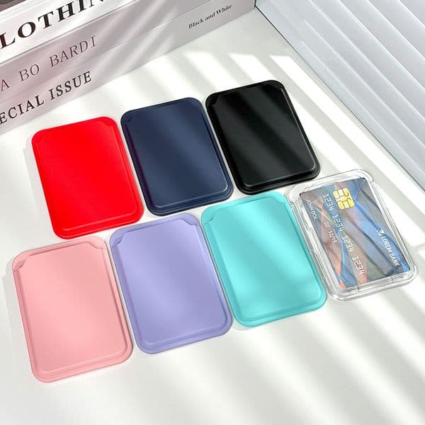 Sleek Strong Magnetic Phone Card Case - Ins Style Transparent Credit Card Holder for All Smartphones