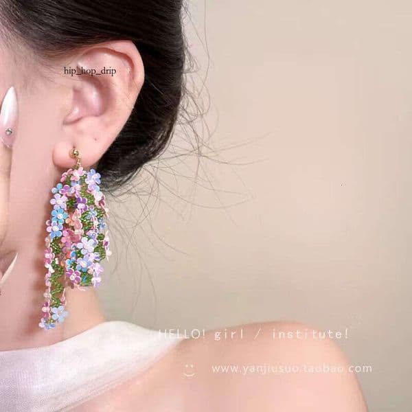 Spring Juice! Forest-style blueberry flower earrings women, perfect for taking stunning photos on seaside vacations