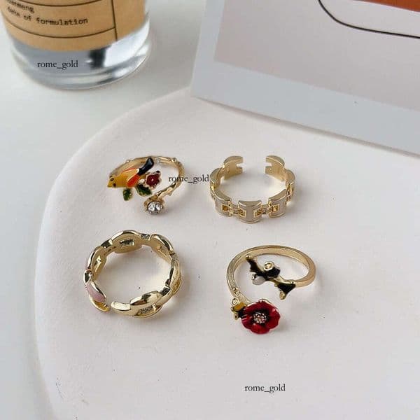 Trendy sweet cool hot girl style rose bird ring, unique design with an ins vibe, versatile and stylish accessory