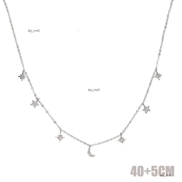 New Jewelry 925 silver necklace with stars moon polar star design fashionable and elegant wholesale for foreign trade