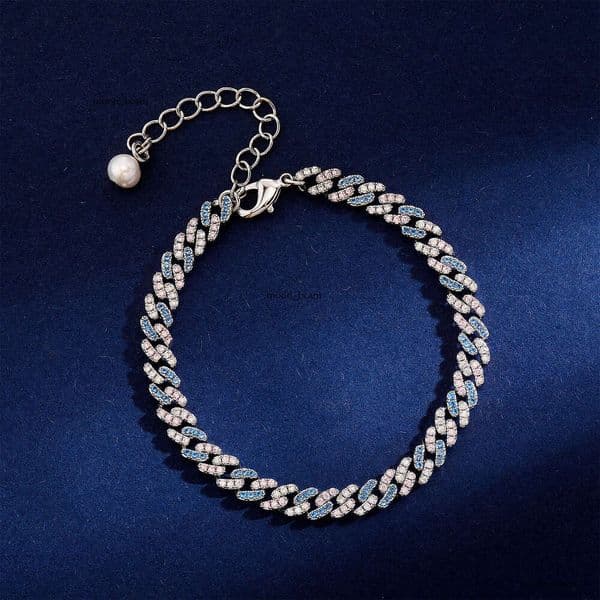 Jewelry Cuban Bracelet Punk Hip Hop Unisex Color-Retaining Chain Natural Pearl Pendant Gold Australia