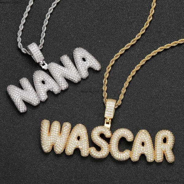 European and American Cross-Border Small English Letter Hip-Hop Pendant Zircon Trendy Brand Personality Creative Splicing Free Combination Necklace