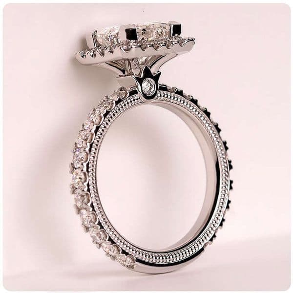 New Hot-Selling Fashionable Elegant Sparkling Square Engagement Jewelry Diamond Ring Wholesale