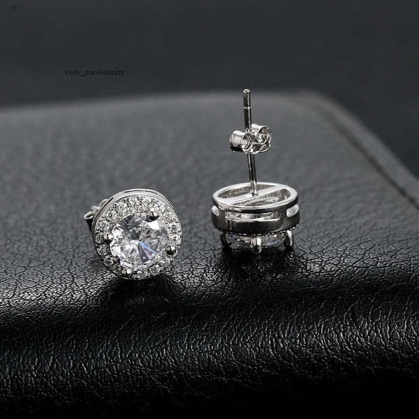 S925 round earrings Moissanite Jewelry Hip Hop style 925 with Moissanite personalized for couples and women silver earrings