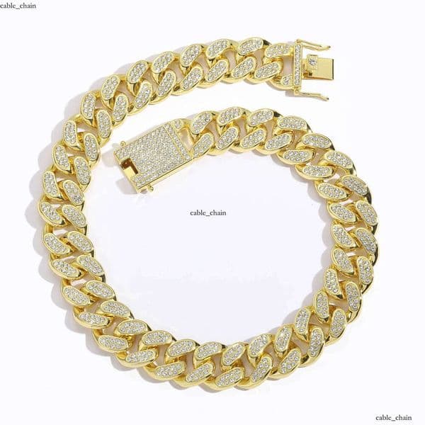 Bold Exaggerated Jewelry Cuban Chain 20mm Thick Heavy-Duty Large Buckle Head with Diamonds Hip Hop Street Style Men's Necklace