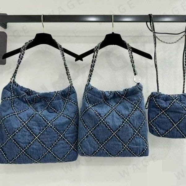 New 2026 Women's Denim Quilted Bucket Bags in 3 Sizes, Multi-Colors, Chain Strap, Drawstring Closure, Casual Style, Ideal for Daily and Leisure Outings-4