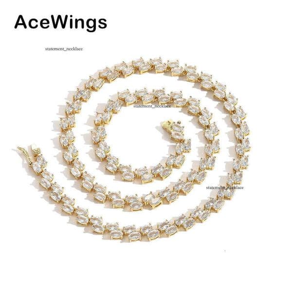 Jewelry Hip Hop oval Moissanite necklace egg-shaped double-row tennis chain jewelry