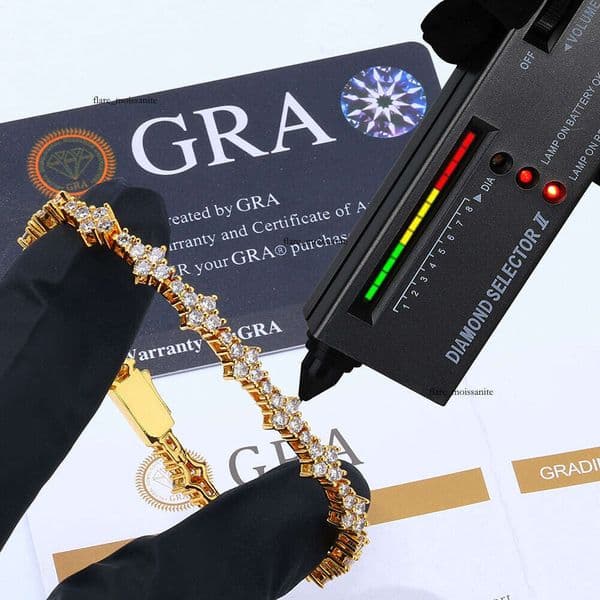 Jewelry 18k gold bracelet for women moissanite airplane tennis chain light luxury accessory hip-hop trendy jewelry custom-made