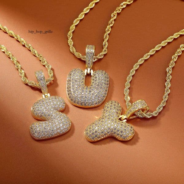Hot-Selling Luxury Jewelry Hip Hop with 26 English Letter Pendants for Men and Women Trendy Brand Moissanite Necklace