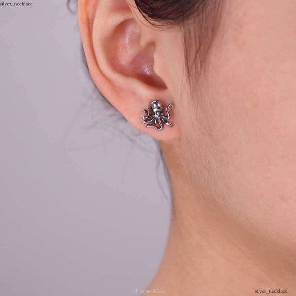 New Moissanite Jewelry Octopus Earrings Fashionable and Unique Ins-Style 925 Sterling Silver 18K Gold Ear Accessories Wholesale