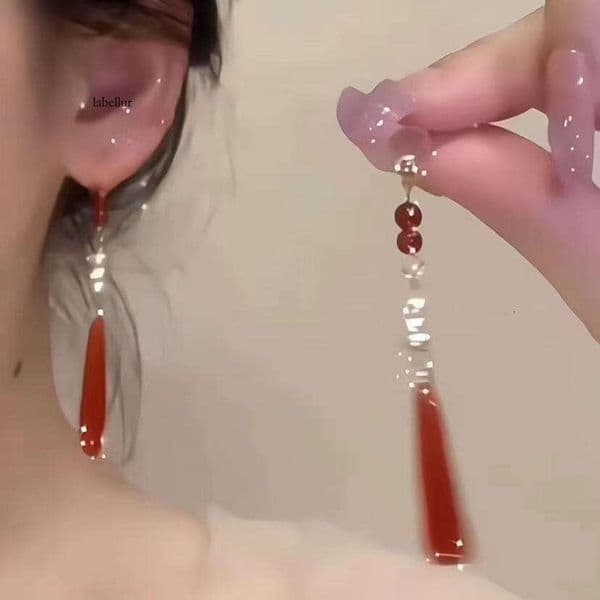 New Chinese-style pearl drop pendant earrings, elegant retro stud for women, niche high-end versatile earrings