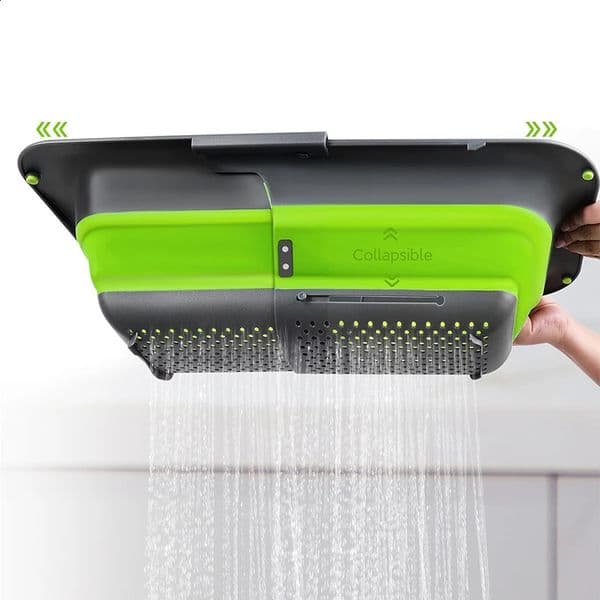 7QT Collapsible Colander Strainer Expandable Over the Sink Colander Foldable Large Colander Basket to Wash Vegetable Fruit YY128 260320BJ