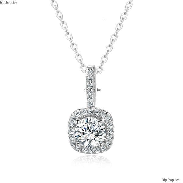 925 sterling pendant 1-ct moissanite necklace silver for women classic square pendant jewelry live streaming supply