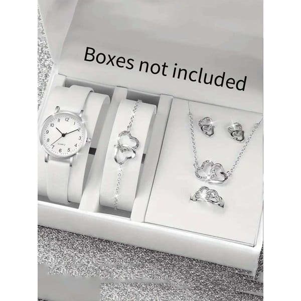 6-piece fashionable round versatile design, light luxury watch, women's high-end feel, business temperament set