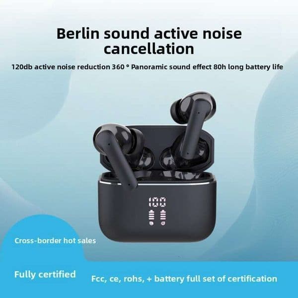 New S27 Export TWS Wireless Bluetooth 5.3 Semi-transparent HD Digital Display Noise Reduction Stereo Earphones