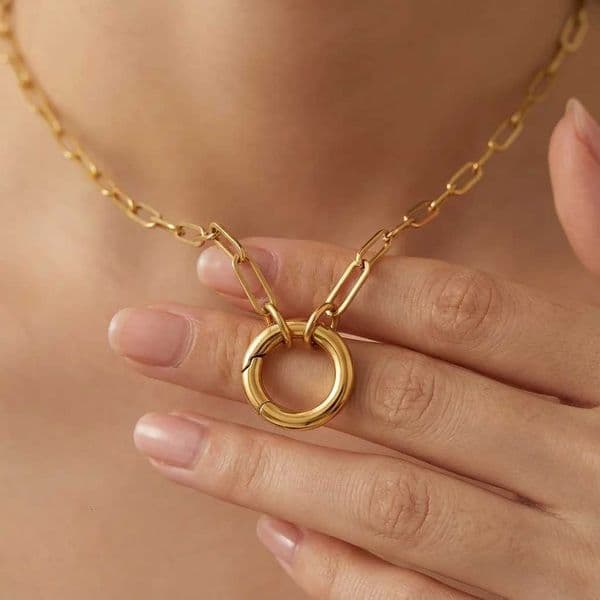 Paperclip Pendant Stainless Steel Necklace for Wen Charm Collars Chains Minimalist Personali Statement Waterproof Jewelry X260321