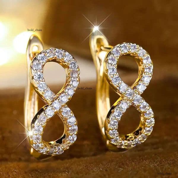 new Fashion product: Infinity Loop Earrings for Women French-style Usmoibi Ring Light Luxury Micro-Inlaid Jewelry
