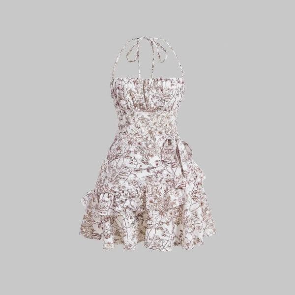 Designer European A16 and American Women's Flower Belt Cake Skirt Retro Multi Color Double Bottom Skirt 2026