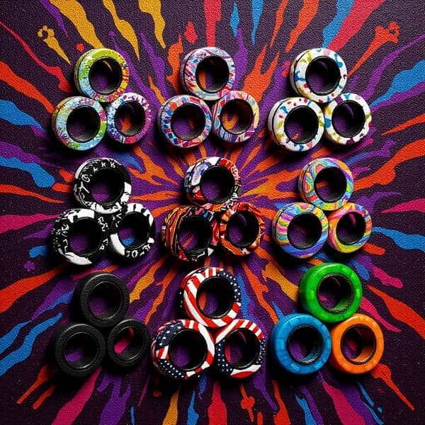 Creative Stress-Relief Spinning Finger Rings With Box Novelty Magnetic Fidget Toys and Gyroscope Games