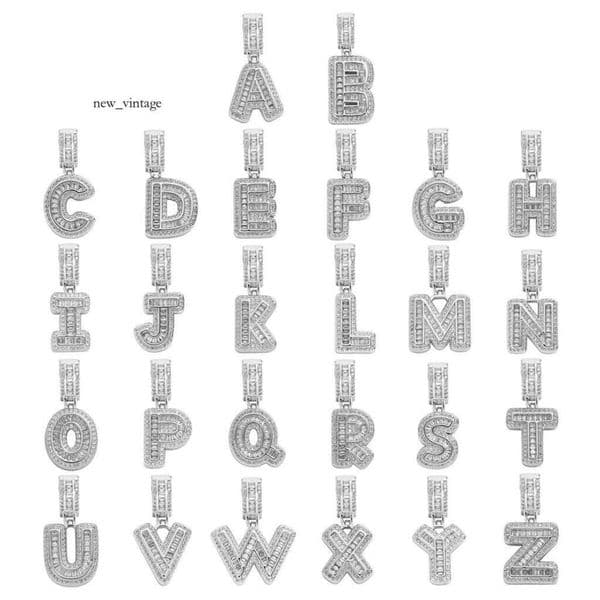 Hip-hop with ice candy cubic zirconia English pendant, European American fashion hip-hop letter necklace for men women, trendy and personalized